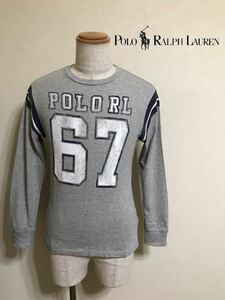 【良品】 Polo Ralph Lauren ポロ ラルフローレン ロンT カットソー Tシャツ トップス長袖 サイズL (14～16) ボーイズ 160/80 グレー