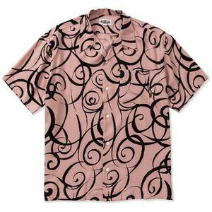 ※新品未使用 CALEE キャリー Original ribbon pattern amunzen cloth S/S shirt レーヨンシャツ