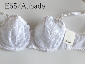 E65☆Aubade オーバドゥ Au Bal de Flore　コンフォートハーフカップブラ　白