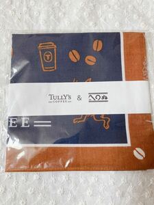 新品未開封 希少 タリーズコーヒー×かまわぬ 鳥獣戯画 風呂敷 コーヒー器具 紺×茶 TULLY