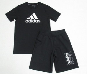 adidas Tシャツ ハーフパンツ セットアップ 黒 ブラック 140 (G) アディダス スウェット 上下セット DV0816 FM0781