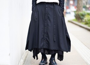 Yohji Yamamoto pour homme　18aw Denim BAT SKIRT パンツ　ヨウジヤマモトプールオム　ラップパンツ　サイズ3