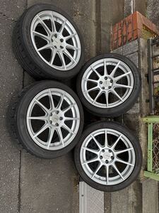 BRIDGESTONE POTENZA SW010　シャイニングシルバー　17×7.5J　PCD100　5穴　44　POTENZA 　RE-71RS　215/45R17　　