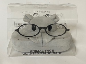 メガネスタンドケース 眼鏡ケース 【 カバ 】デザイン　展示未使用品