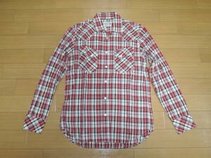 ヒステリックグラマー HYSTERIC GLAMOUR ラメ チェックシャツ L 赤系/ 長袖