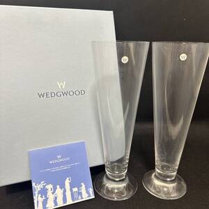 ★☆WEDGWOOD ウェッジウッド ピルスナーグラス ペア2客 ビールグラス 現状品　箱付き　縦24ｃｍ #19764☆★