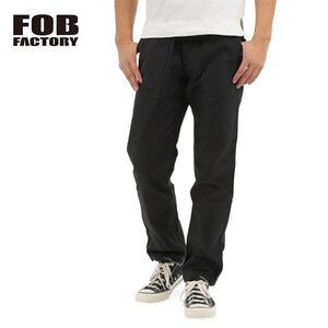 【サイズ 3】【L】FOB FACTORY エフオービーファクトリー バックサテン ベイカーパンツ ブラック 日本製 F0431 BAKER PANTS ミリタリー