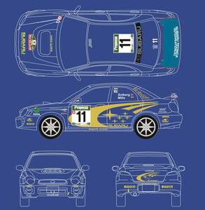 WRC 2002 RALLY NewZealand SUBARU レプリカステッカー　一式（No.11 Solberg ）