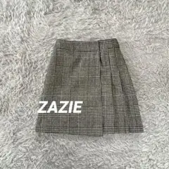 5399【ZAZIE】グレンチェック起毛ラップスカート（36）日本製