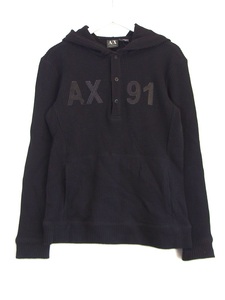 ARMANI EXCHANGE アルマーニエクスチェンジ ワッフル　パーカー　AX91 メンズ M ブラック