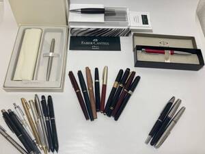 ★整理品★ 万年筆 シャープペンシル ボールペン まとめて (18K/14K/MONTBLANC/PILOT/WATERMAN/PARKER)など ペン先9本刻印有