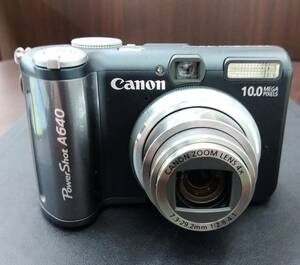 Canon ★キャノン POWER SHOT A640 PC1200 コンパクト デジタル カメラ ブラック パワーショット 電池式 動作未確認 ジャンク 現状品 #2618