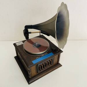 NA9224 NAGAOKA ナガオカ CP-101 GRAMOPHONE グラモフォン 蓄音機型レコードプレーヤー レトロ アンティーク ジャンク 検M