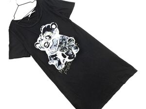 ネコポスOK Candy Stripper キャンディストリッパー プリント Tシャツ ワンピース size2/黒 ■◆ ☆ eed1 レディース