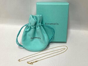 ♪TIFFANY＆Co ティファニー バイザヤード ネックレス 750 K18 重さ:約1.92g イエローゴールド １P ダイヤモンド アクセサリー 袋 箱付♪