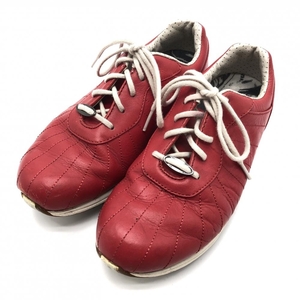 【美品】フットジョイ ゴルフシューズ レッド 96101R レディース USA5(22相当) ゴルフウェア FootJoy