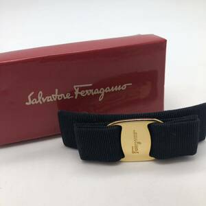 Salvatore Ferragamo サルヴァトーレ フェラガモ バレッタ ブラック ゴールド ファッション アクセサリー P1715