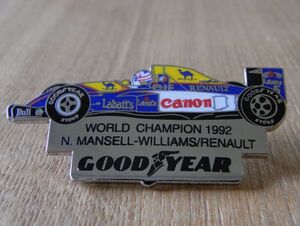 古いピンバッジ：F1 GOOD YEAR マンセル 車 ピンズ #Q