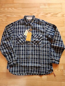 　送料込★東洋　SUGARCANE シュガーケーン　SC29183 7.1oz INDIGO CHECK WORK SHIRT ワークシャツ　FICTION ROMANCE インディゴ　XL