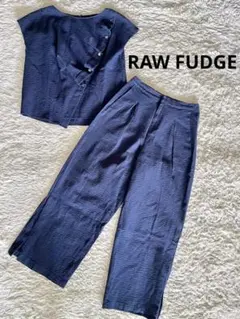 【美品】RAW FUDGE ローファッジ お洒落セットアップ 紺色 コットン M