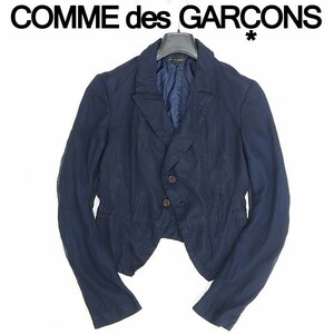 ◆COMME des GARCONS コムデギャルソン AD2005 オーガンジー 2釦 ジャケット 紺 ネイビー M