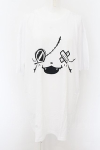 NieR Clothing / ミケFACE BIG CUTSEW 3XL ホワイト O-24-06-13-008-PU-TS-IG-OS