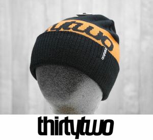 【新品:送料無料】23 ThirtyTwo DOUBLE BEANIE - BLACK/ORANGE ニット帽 スノーボード 帽子 32 ブーツ