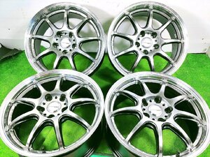 ◆WORKEMOTION D9R◆17x7J +38 5穴 114.3 中古アルミ ホイール 4本 【宮城発 送料無料】MYG-B13580