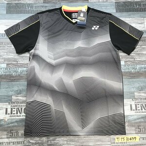 タグ付き新品！YONEX ヨネックス メンズ ボーダー ドライ 秀明八千代 千葉プリント 半袖Tシャツ L 黒グレー