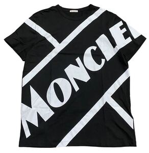 極美品 国内品 MONCLER モンクレール ロゴプリント Tシャツ 黒 XL