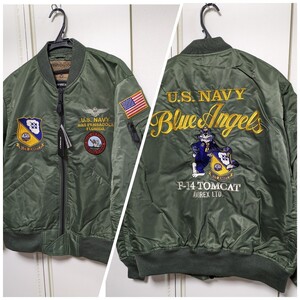 完売品AVIREX/新品2XL.XXL.3L/L-2 BLUE ANGLES F-14 /ブルーエンジェル/L2フライトジャケット /783-4152003/トム キャット/3XL.4L相当/MA-1