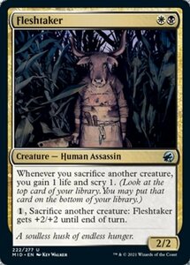 MTG ■金/英語版■ 《肉削ぎ屋/Fleshtaker》★FOIL★イニストラード真夜中の狩り MID