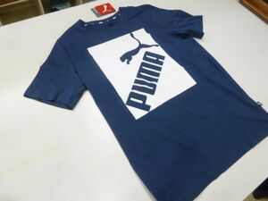 L）薄紺）プーマ★Ｔシャツ ビッグロゴ 半袖 丸首 薄手軽量 レギュラーフィット 581386 puma ★新品送料込