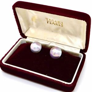 テリ良し!!良品!!TASAKI(田崎真珠)箱付き!!＊マベパール イヤリング＊ o 4.4g pearl パール earring jewelry ジュエリー DA0/EA5