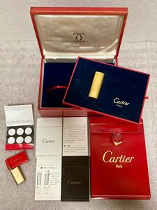 Cartier ガスライター PL.OR GALVA 20MG 動作未確認 箱あり 喫煙具 ゴールドカラー 喫煙グッズ カルティエ