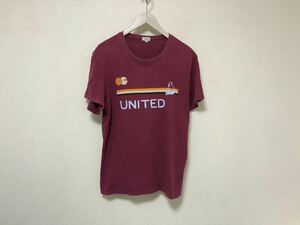 本物ポールスミスPAULSMITHコットンプリント半袖Tシャツメンズサーフアメカジビジネススーツ赤レッドM