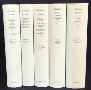 ■ギリシア語洋書 プラトン全集 全5巻揃【Platonis Opera】ジョン・バーネット=注釈　Oxford Classical Texts●ソクラテス　アリストテレス