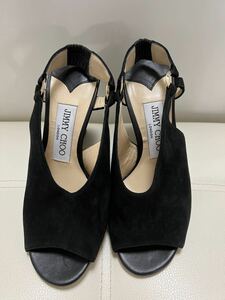 JIMMY CHOO　 ジミーチュウ 　スウェードサンダル　ブラック　35サイズ　10000円より値下げ