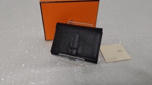 美品 HERMES ベアン コンビネ 3つ折り財布 ソーブラック 高級ブランド エルメス