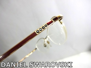 X4F011■ ダニエルスワロフスキー DANIEL SWAROVSKI オーストリア製 23KT GP ゴールド カットクリスタル メガネ 眼鏡 メガネフレーム