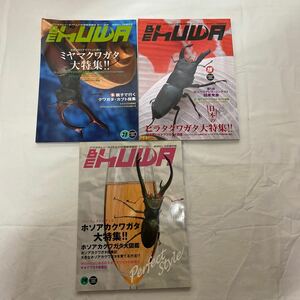 月刊むし 増刊号 BEKUWA ビー・クワ 11・15・19 計3冊　古本　1冊難あり(1ページ切り取り) クワガタムシ・カブトムシの最新情報誌　むし社