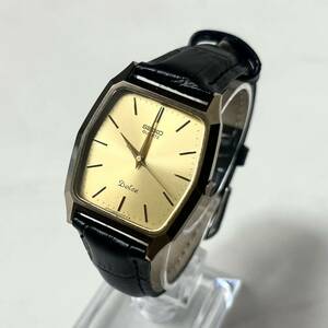 【実働】 SEIKO セイコー DOLCE ドルチェ 6030-5480 新品 社外 レザー ベルト クロコ 型押し 3針 腕時計 時計 ウォッチ 稼動品 ゴールド