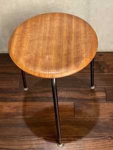 ■ヴィンテージ チーク スツール/Vintage teak stool/3本脚■北欧/デンマーク/DENMARK■検:アルネ・ヤコブセン/フリッツ・ハンセン 