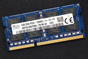 4GB 1枚 PC3L-12800S DDR3L-1600 S.O.DIMM 204pin 2Rx8 1.35V 低電圧対応 (DDR3 1.5V対応) SK-Hynix 4G (管:SB0482