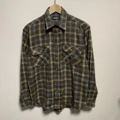 OLD UNIQLO オールド　ユニクロ　チェック　シャツ　長袖　古着　紺タグ