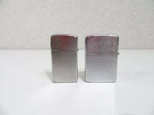 【31】1円～ ZIPPO ジッポー プレーン 2個セット 火花未確認 着火未確認 現状品 ジャンク品