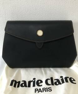 marie claire paris 　クラッチバッグ　マリークレール　黒皮革バッグ