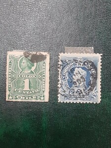 アンティーク切手 チリ 1800年代後半～1900年代初頭 2種各1枚 使用済みCHIC2060214