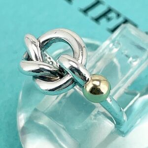 ティファニー ラブ ノット コンビ リング シルバー925×K18(750) Tiffany&Co. /24-1663S