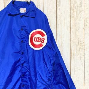 60s USA製 Wilson ウィルソン MLB Chicago Cubs シカゴ・カブス ナイロンジャケット コーチジャケット L メジャーリーグ ヴィンテージ